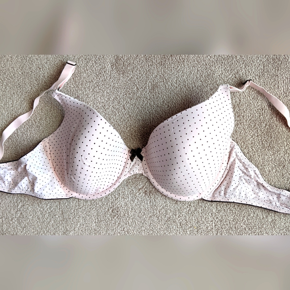 Maidenform Bra NWOT 38D pink/brown polka dot...cute